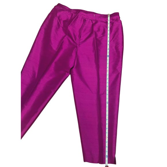 Jones New York Silk Pink Purple Fuchsia Suit Blazer Pants size 20 W petite - Picture 13 of 17